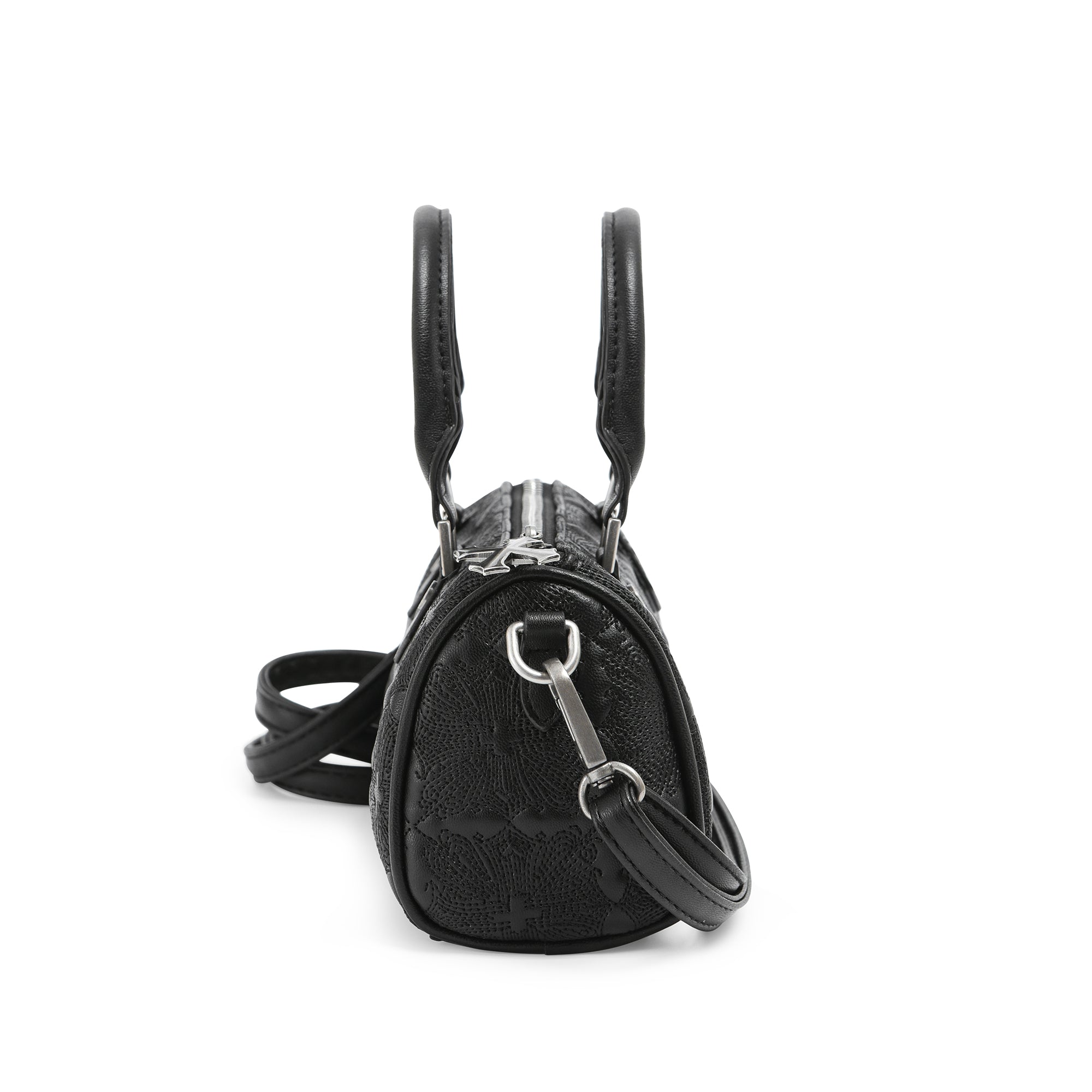 Embroidered Chopper Hanna Bag -Black - Image 5