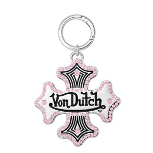 RHINESTONE CHOPPER CROSS KEYCHAIN