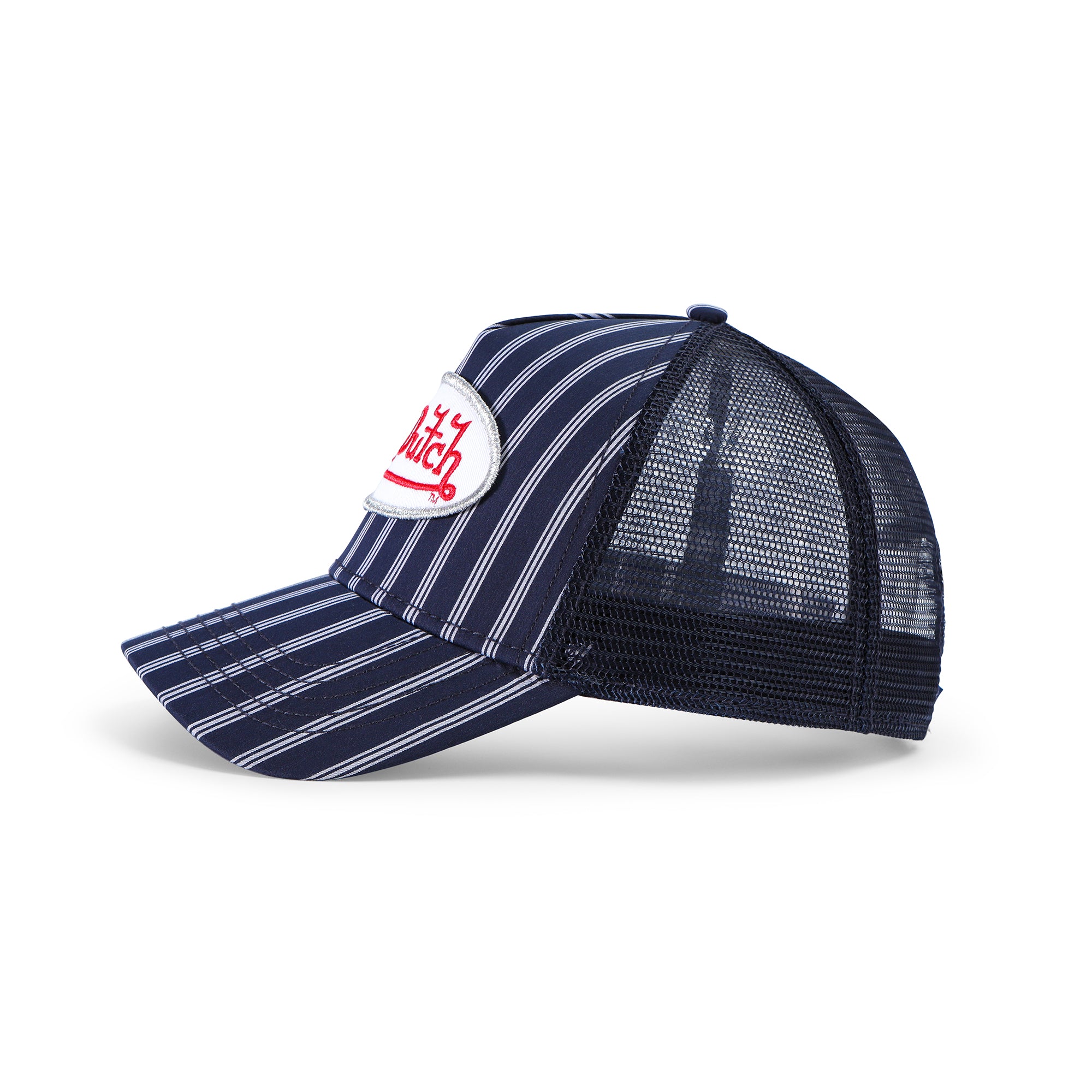 Navy & White Stripe Trucker Hat - Image 3