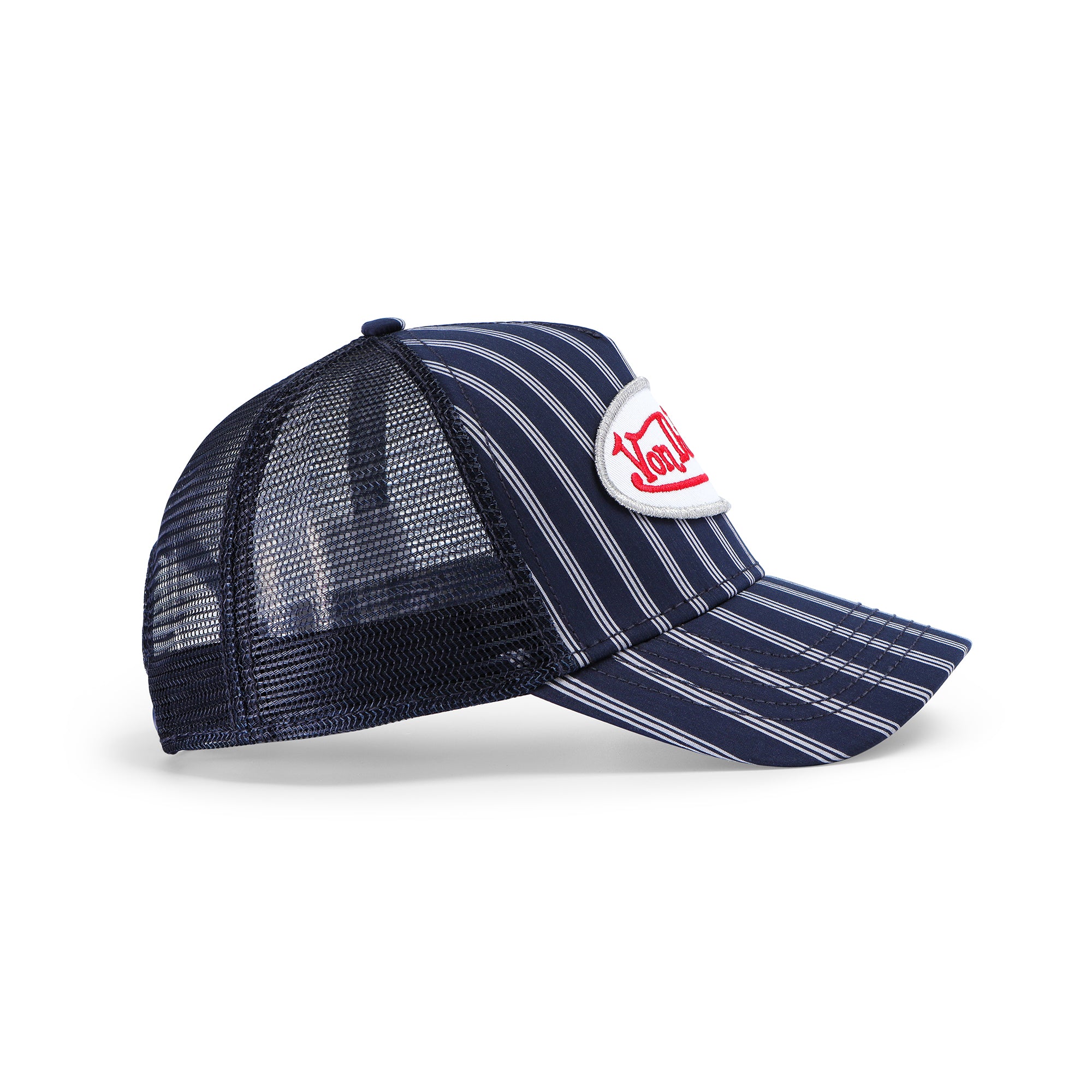 Navy & White Stripe Trucker Hat - Image 4