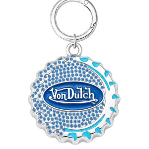 BOTTLE CAP CHARM KEYCHAIN - BLUE