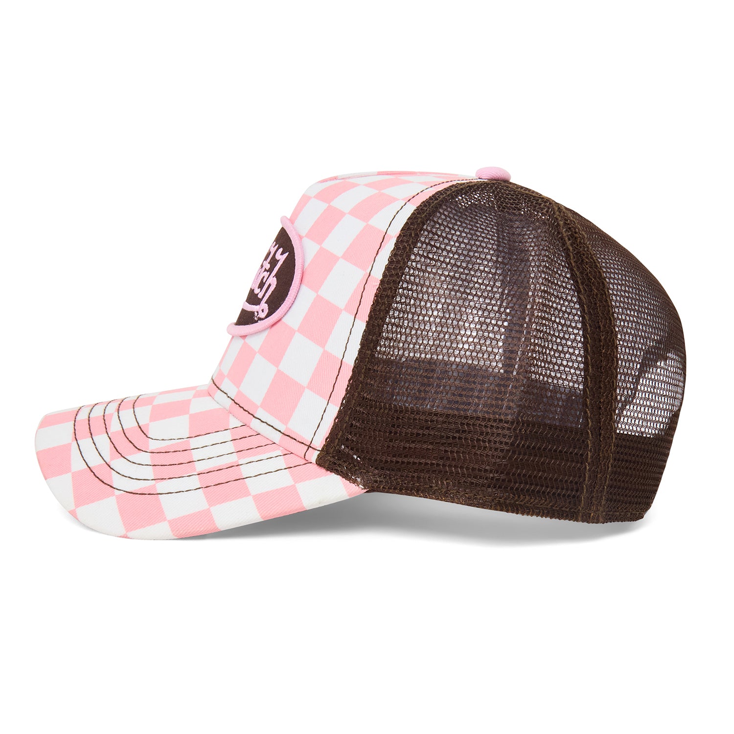 Pink Checker Trucker Hat - Image 3