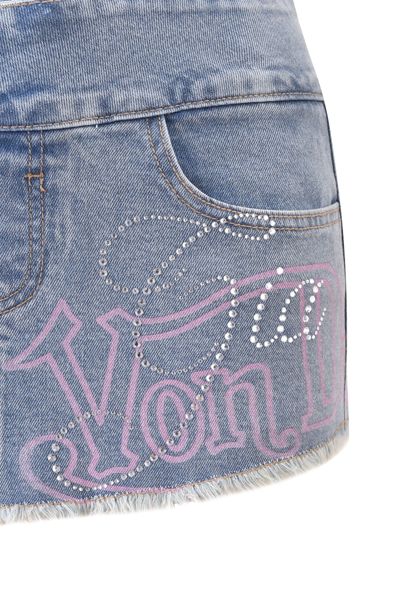 I.AM.GIA X VON DUTCH SYNDRA DENIM MINI SKIRT - Image 8