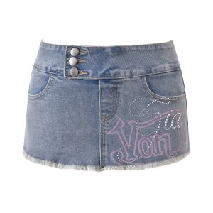 I.AM.GIA X VON DUTCH SYNDRA DENIM MINI SKIRT