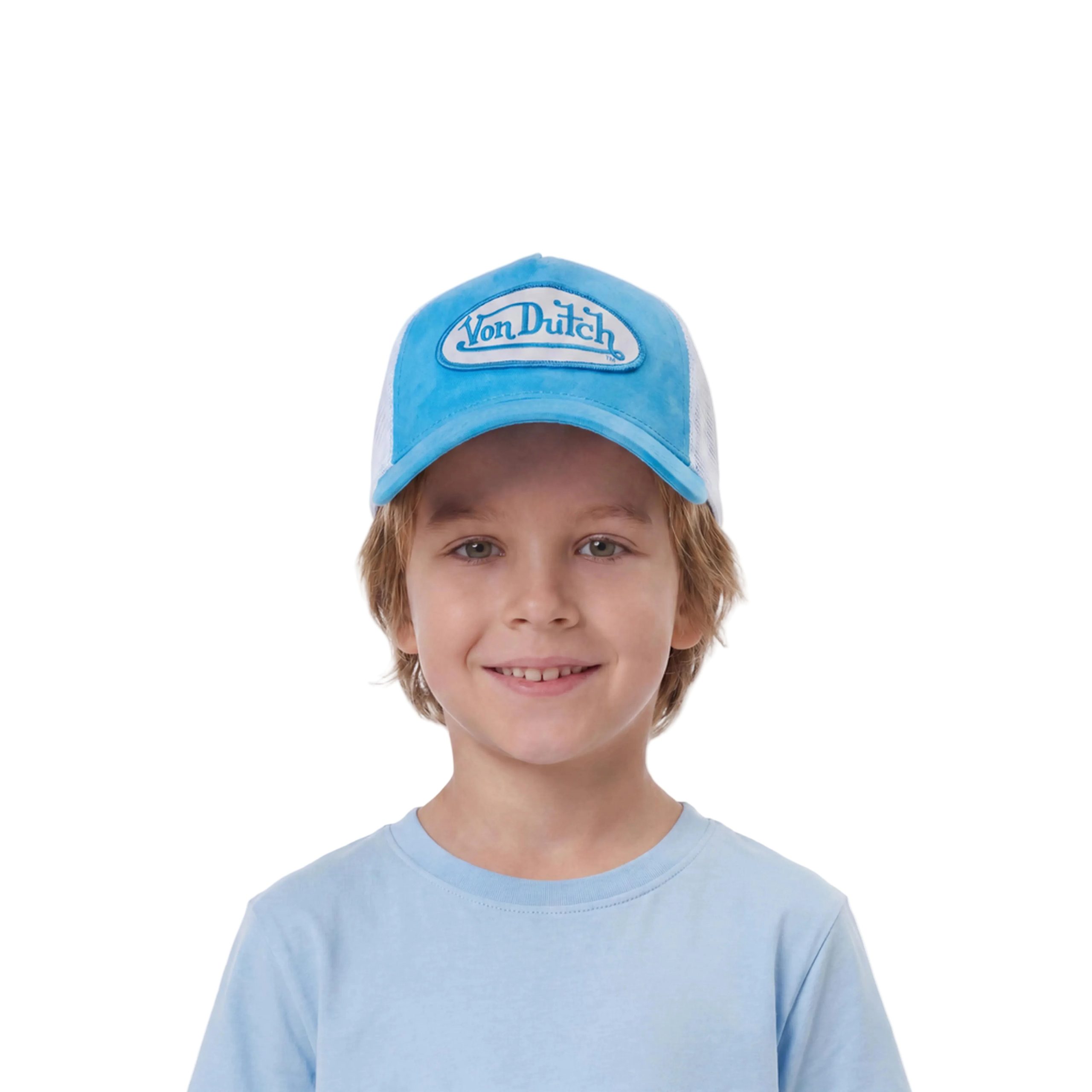 Kids Velvet Trucker Hat - Blue Crush - Image 2