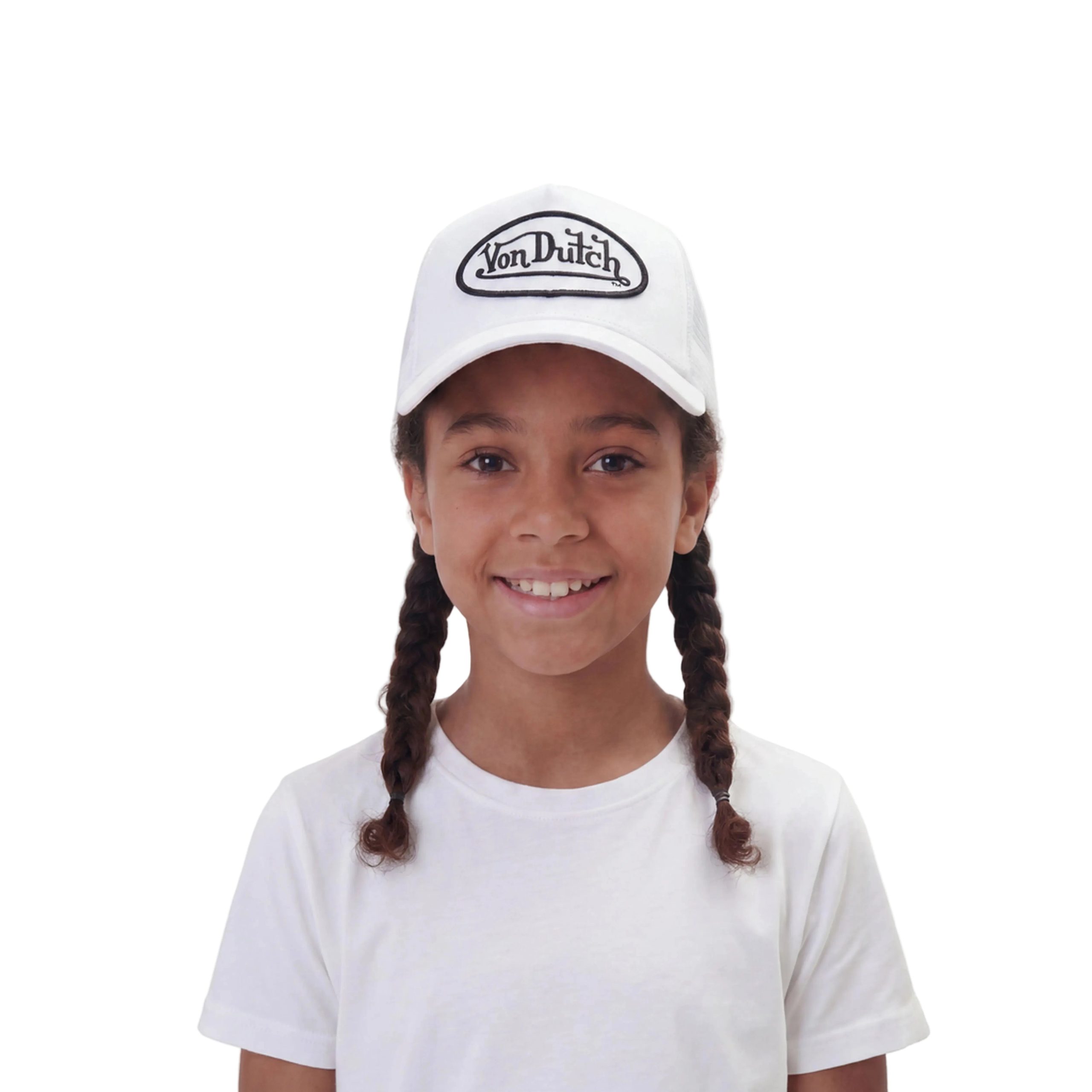 Kids Classic Trucker Hat - White & Black - Image 2