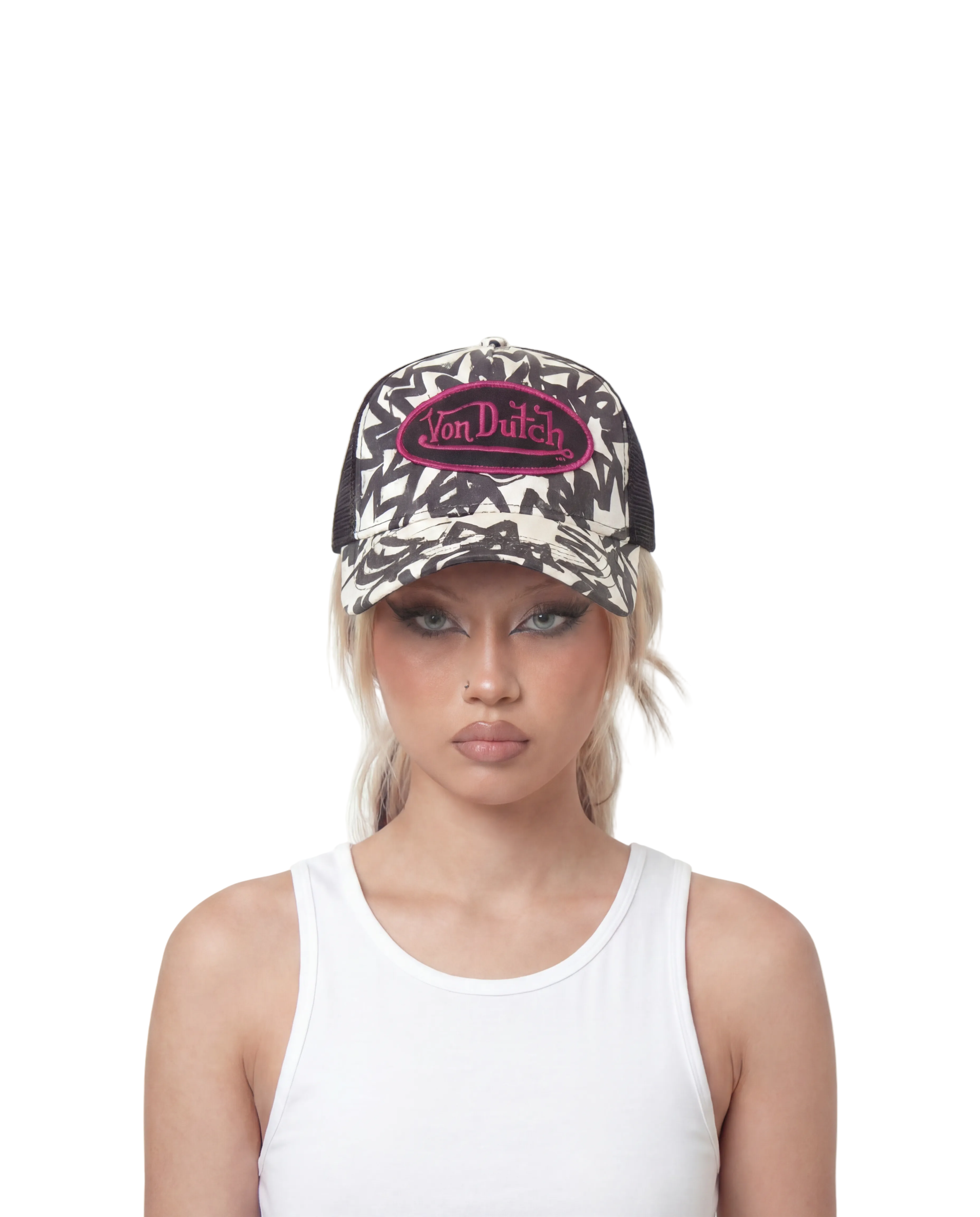 White Multi Trucker Hat - Image 2