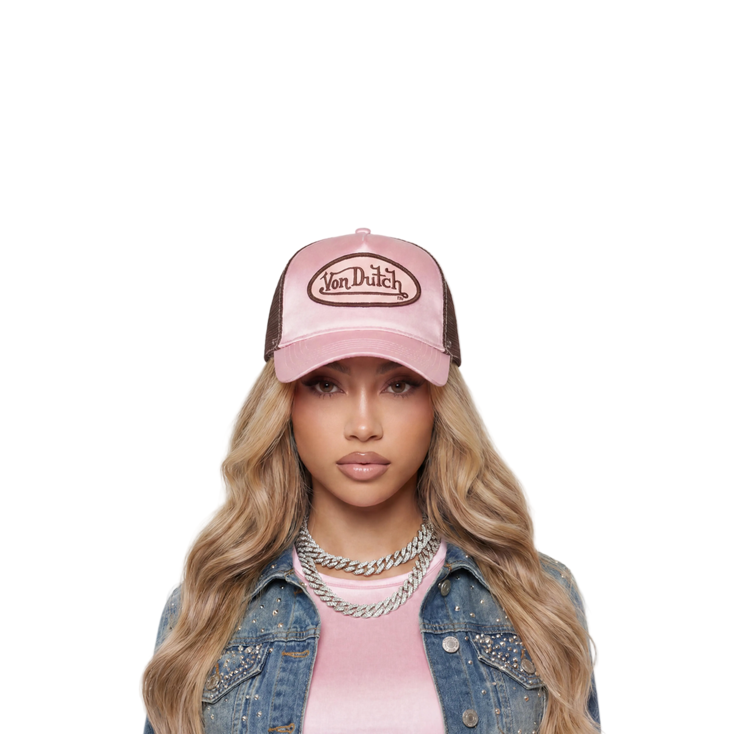 Pink Satin Trucker Hat - Image 2