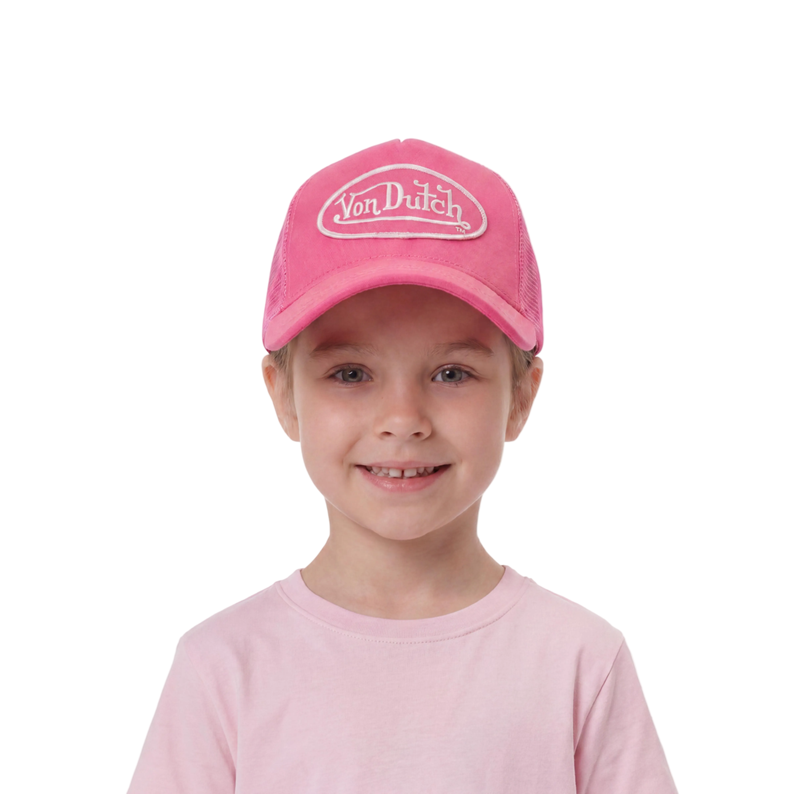 Kids Velvet Trucker Hat - Hot Pink Crush - Image 2