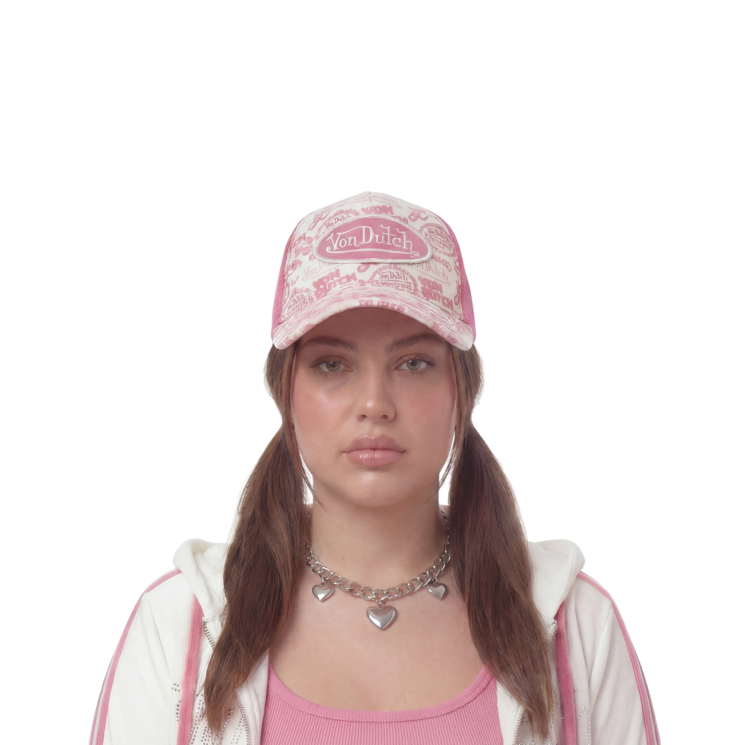 Logo Stamp Trucker Hat - Pink - Image 2