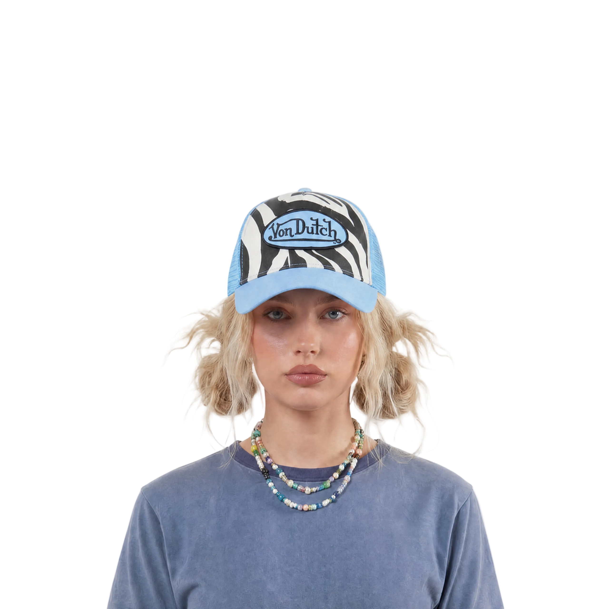 Zebra Trucker Hat - Blue - Image 2