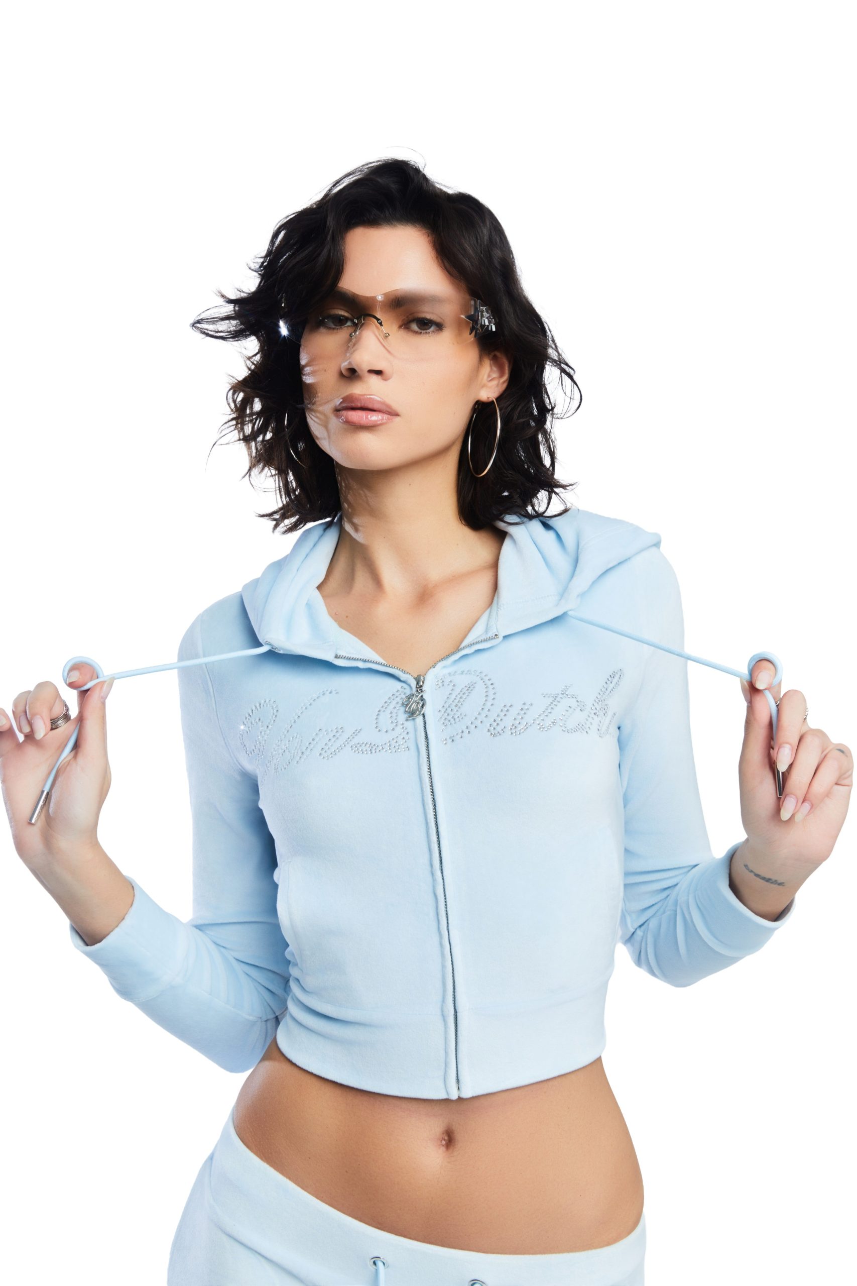 Velour Zip Up ?C Light Blue - Image 2