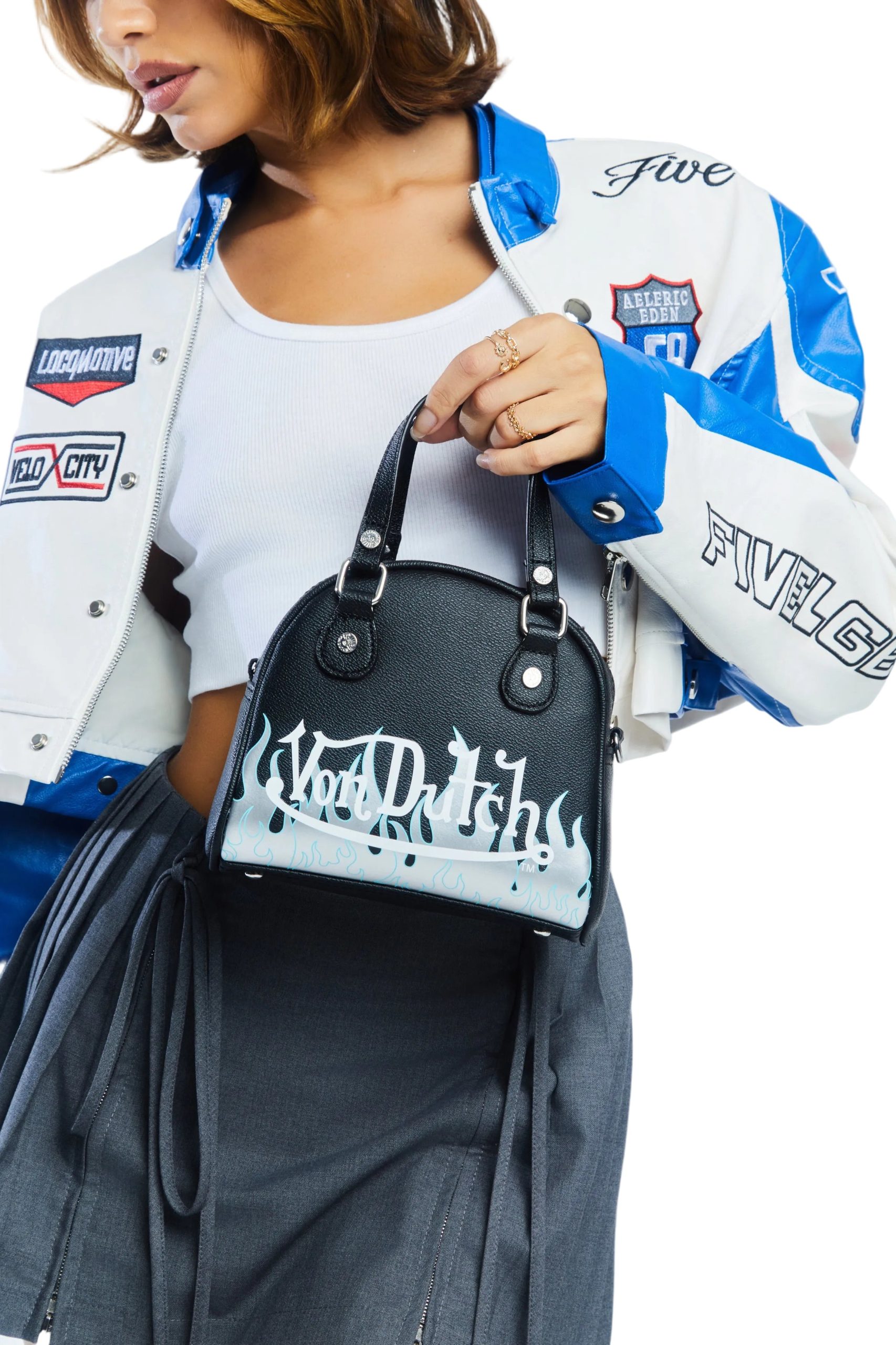 Mini Bowling Bag - White Flames - Image 2