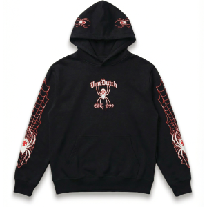 SPIDER CREST HOODIE ?C BLACK & RED