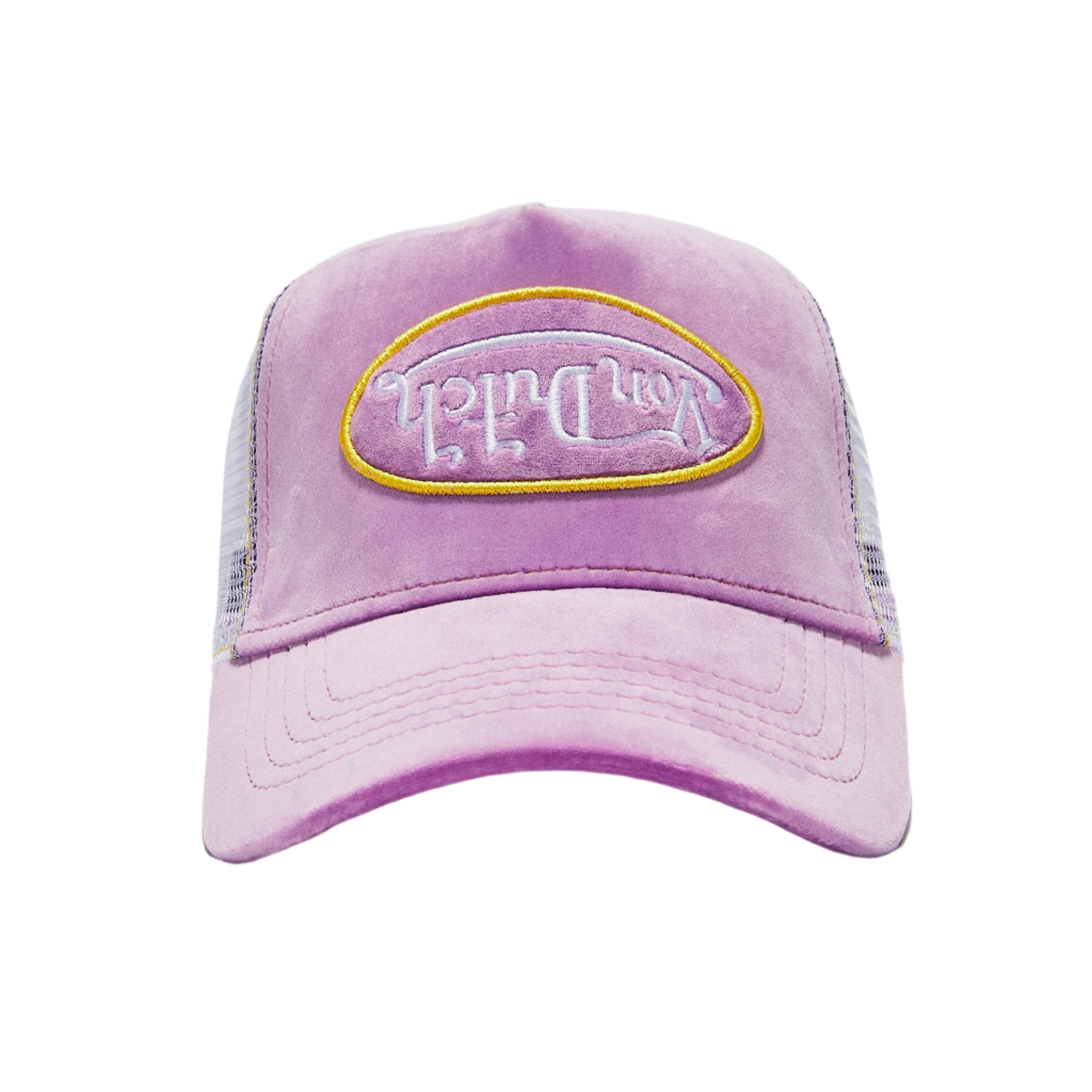 Purple Reverse Logo Velvet Trucker Hat - Image 6