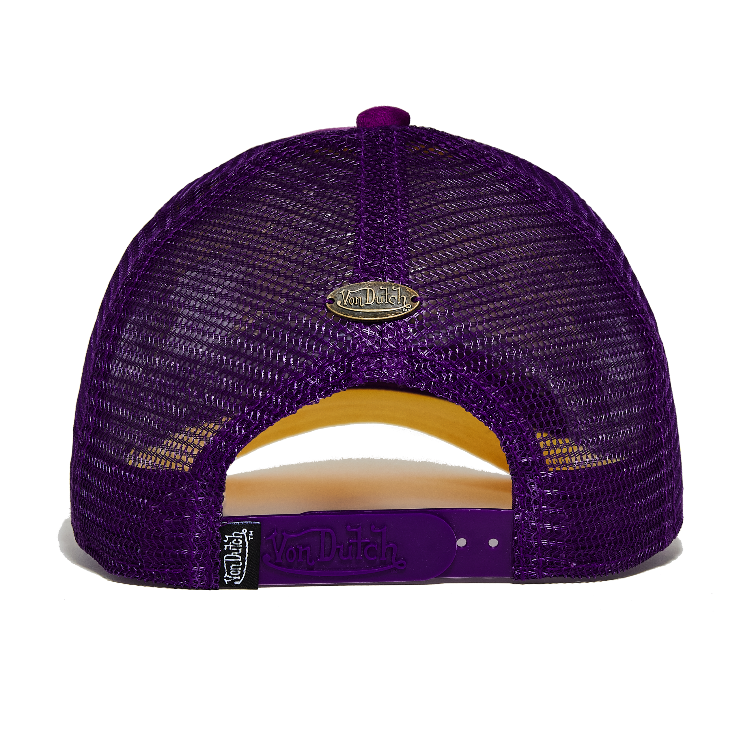 Purple & Yellow Velvet Trucker Hat - Image 4