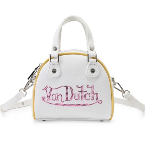 Rhinestone Bowling Bag - White Denim