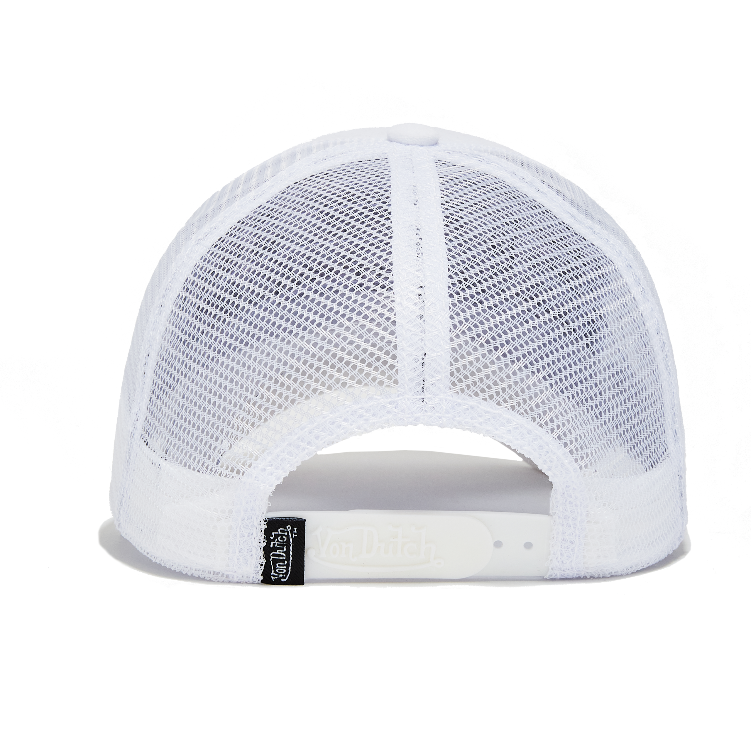 Von Dutch Triple White Velvet Trucker Hat - Image 4