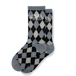 Black & White Plaid Crew Socks