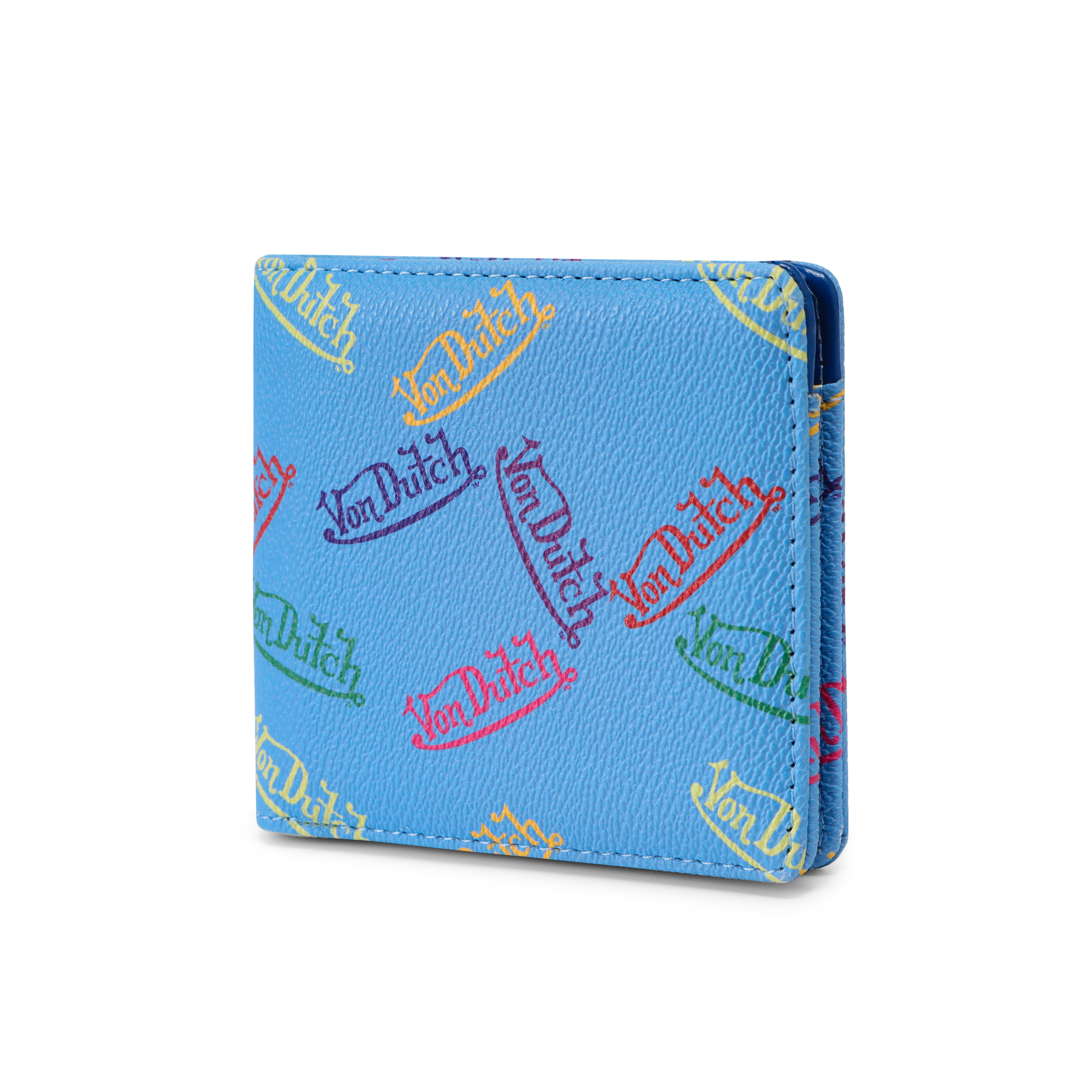 Multi Logo Bi-fold Wallet - Blue - Image 6