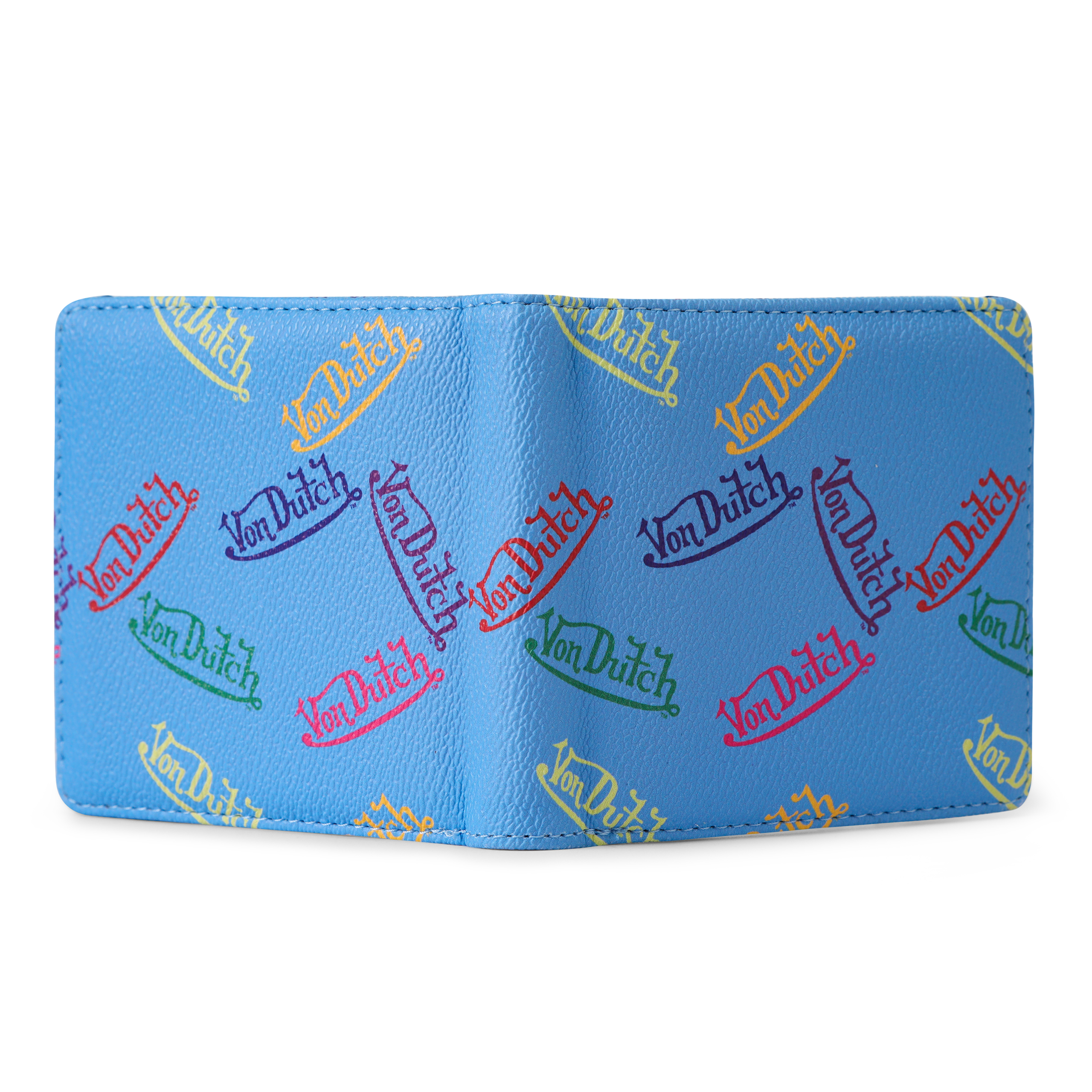 Multi Logo Bi-fold Wallet - Blue - Image 4