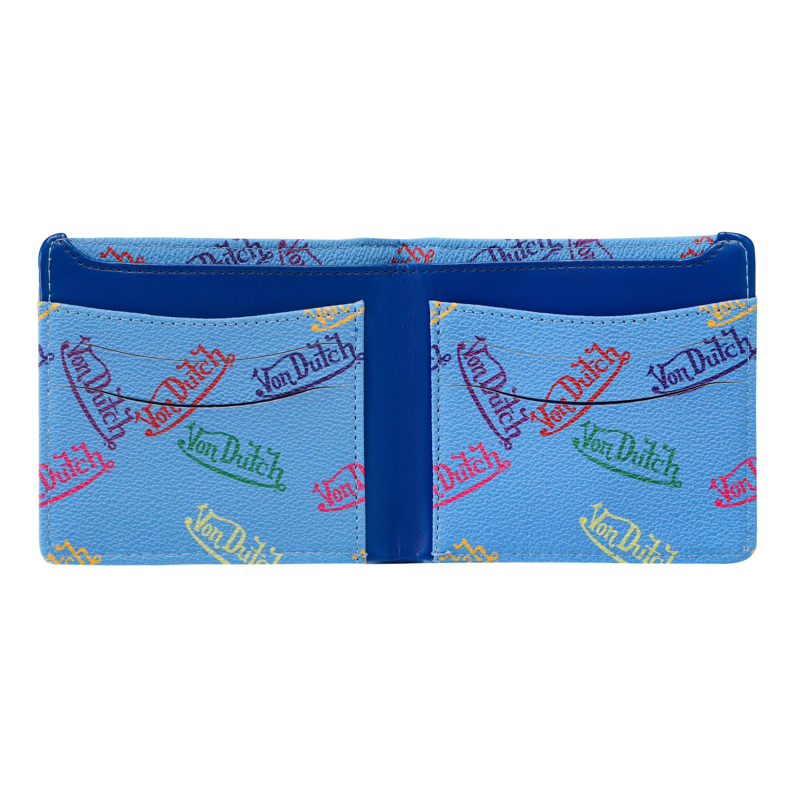 Multi Logo Bi-fold Wallet - Blue - Image 2
