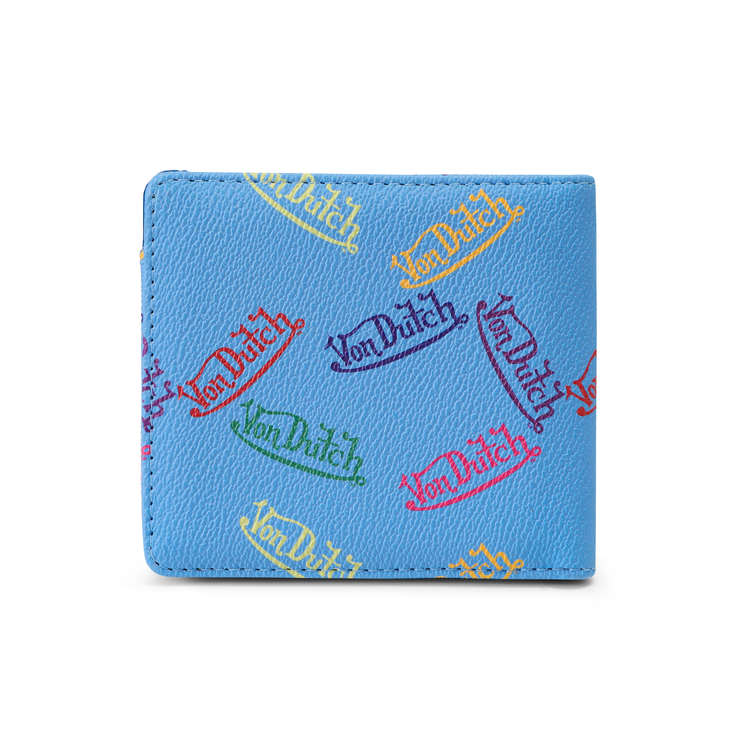 Multi Logo Bi-fold Wallet - Blue - Image 3