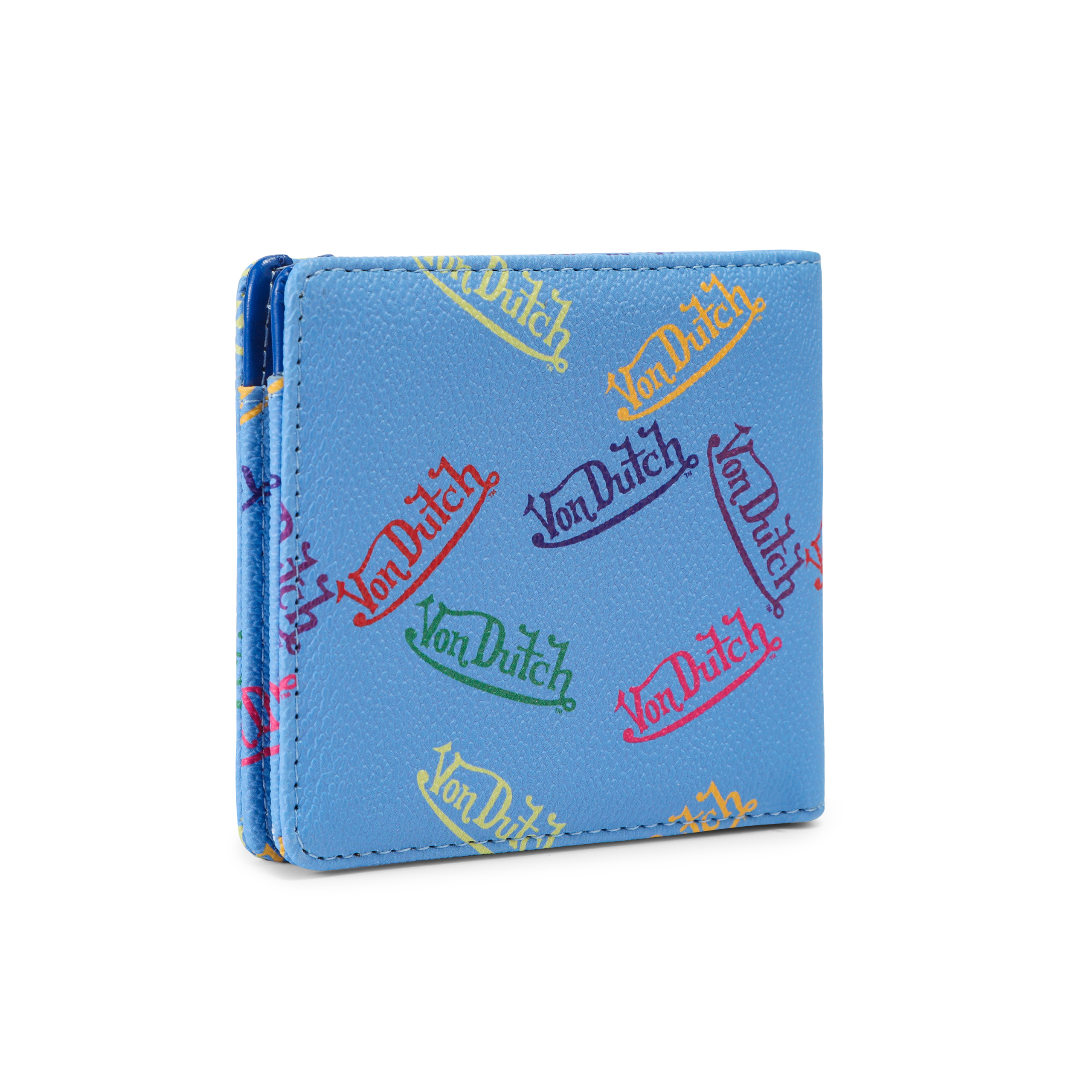 Multi Logo Bi-fold Wallet - Blue - Image 5