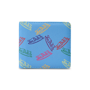 Multi Logo Bi-fold Wallet - Blue