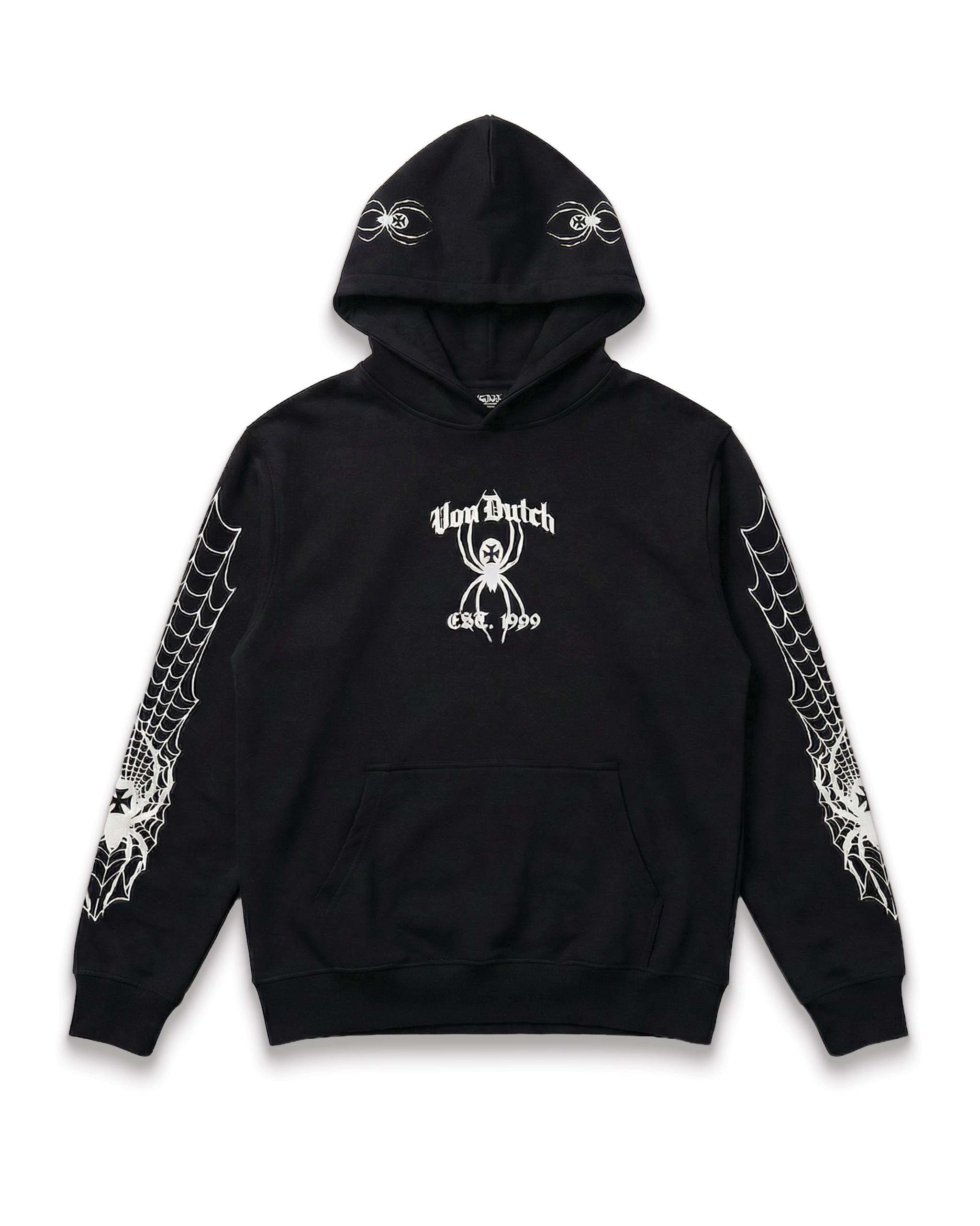 SPIDER CREST HOODIE ?C BLACK & WHITE