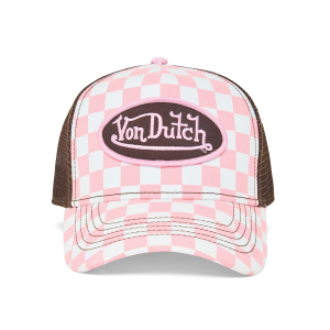 Pink Checker Trucker Hat