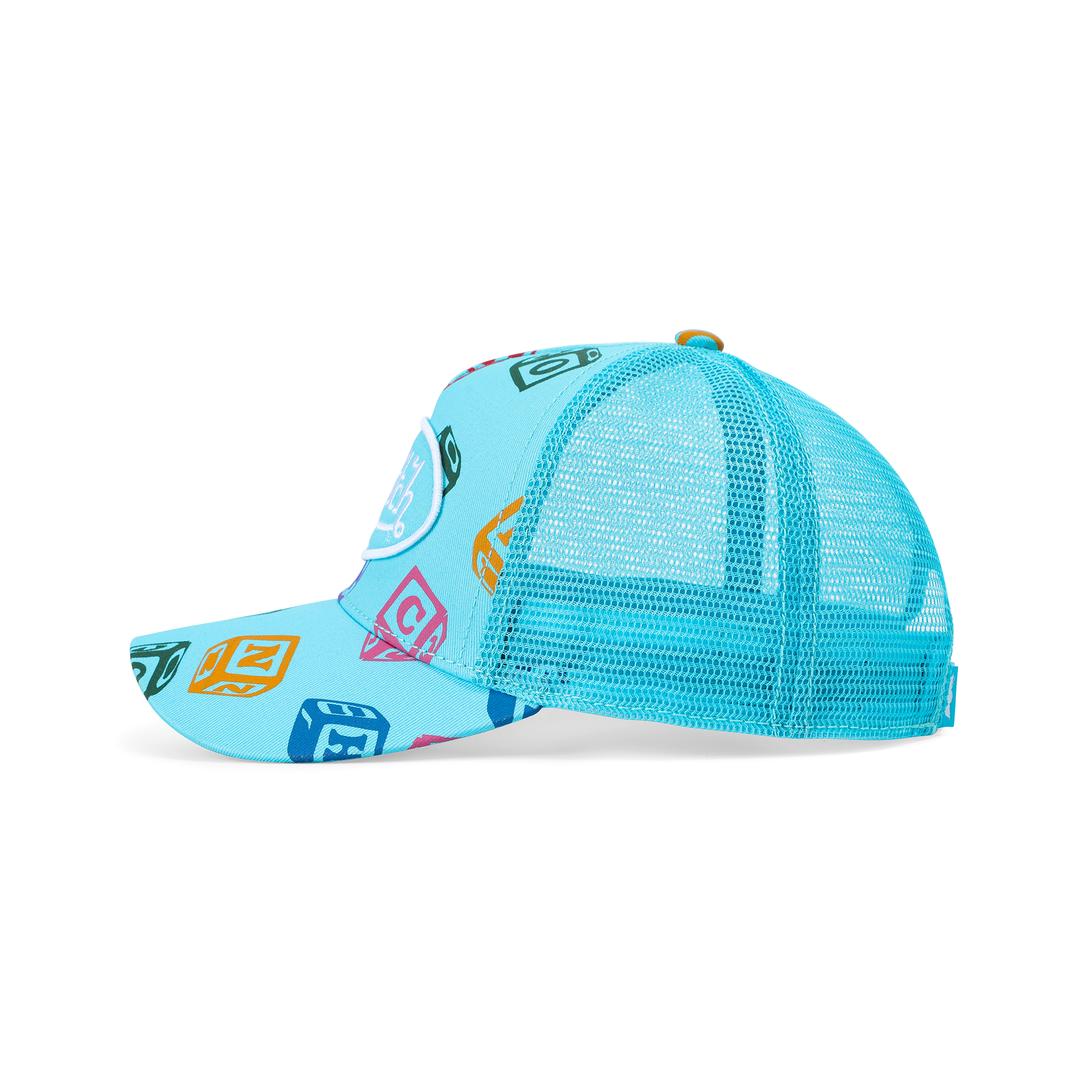 Kids Classic Trucker Hat - Blue All Over Blocks - Image 3