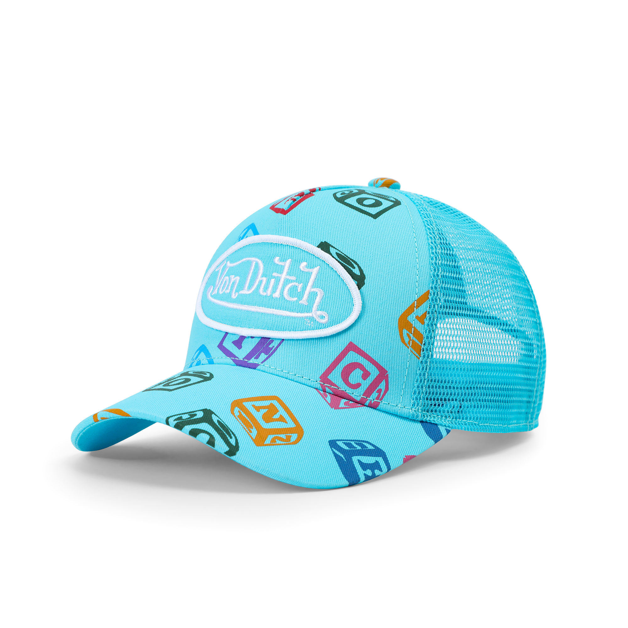 Kids Classic Trucker Hat - Blue All Over Blocks - Image 8