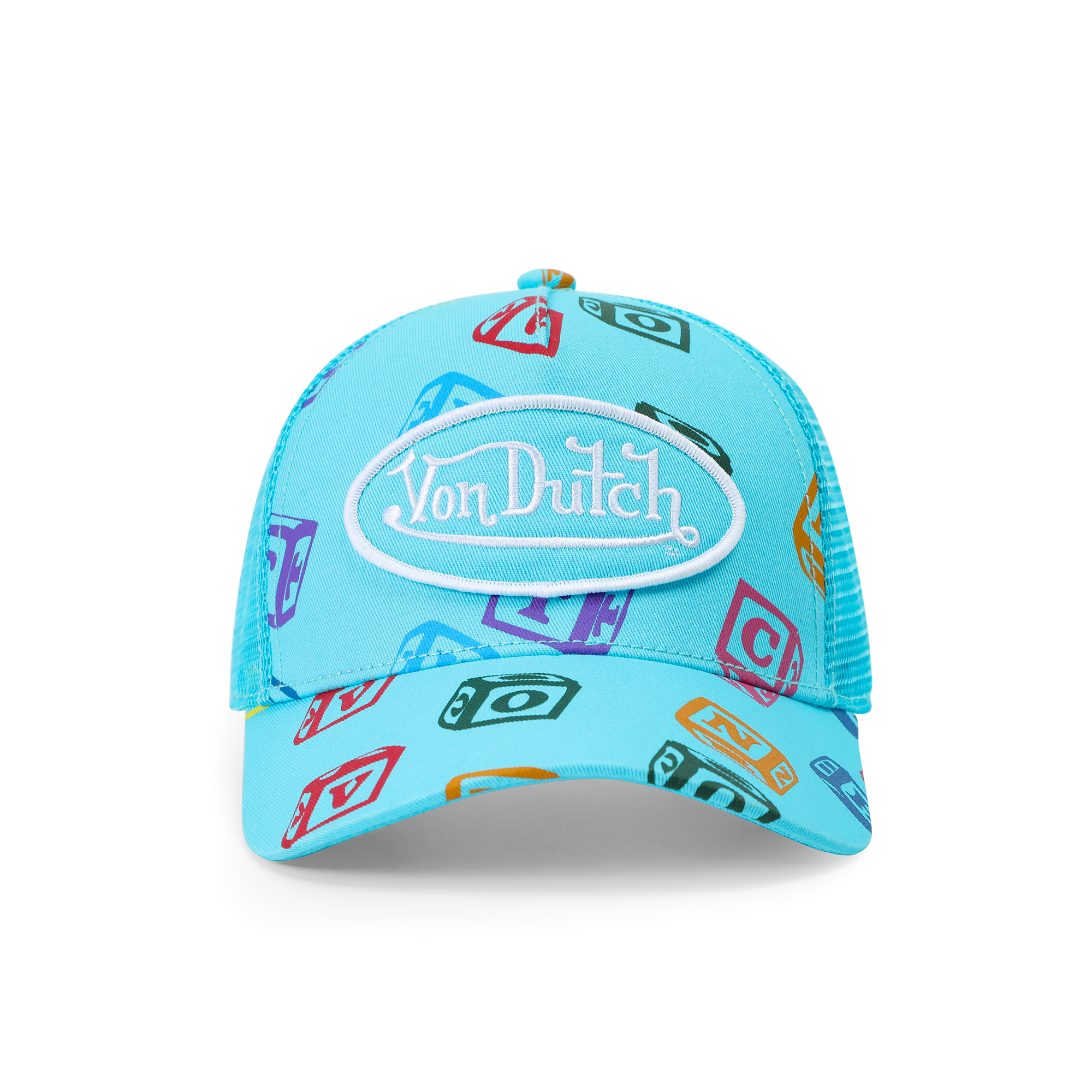 Kids Classic Trucker Hat - Blue All Over Blocks - Image 9