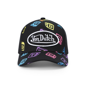 Kids Classic Trucker Hat - Black All Over Blocks