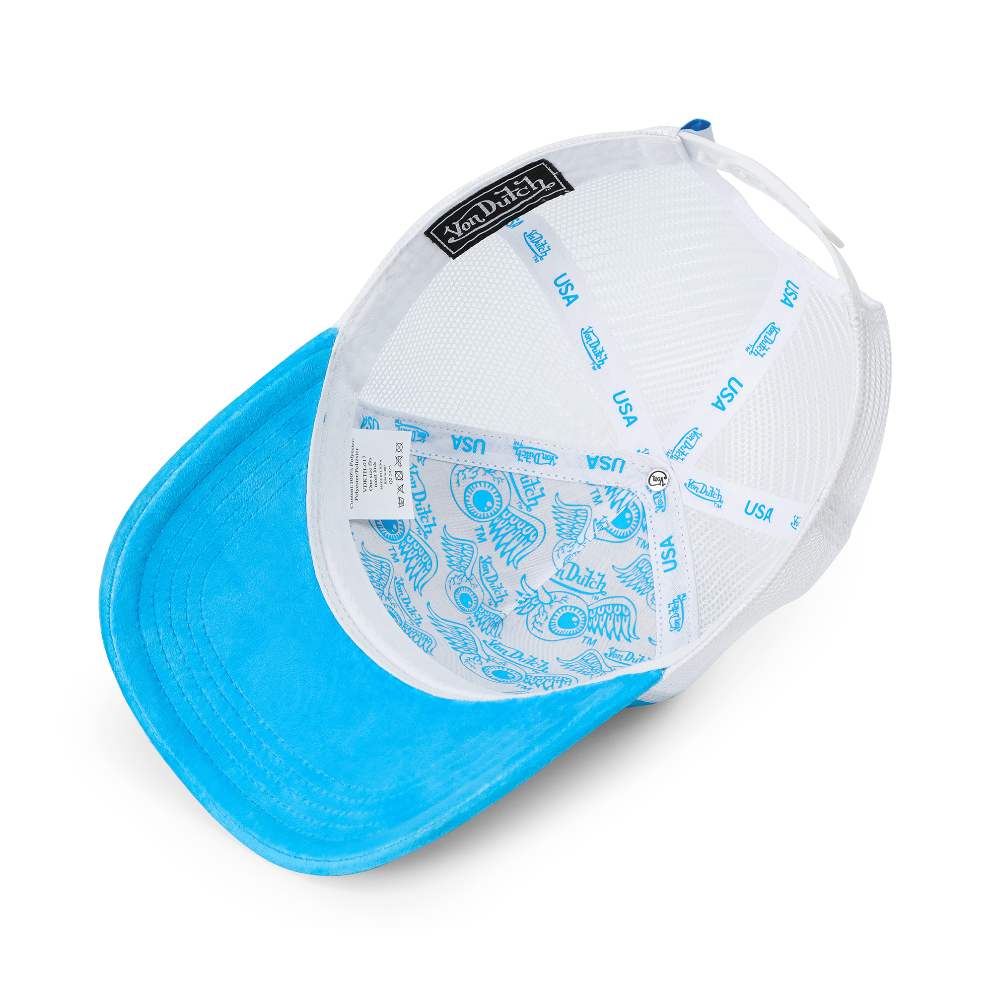 Kids Velvet Trucker Hat - Blue Crush - Image 5