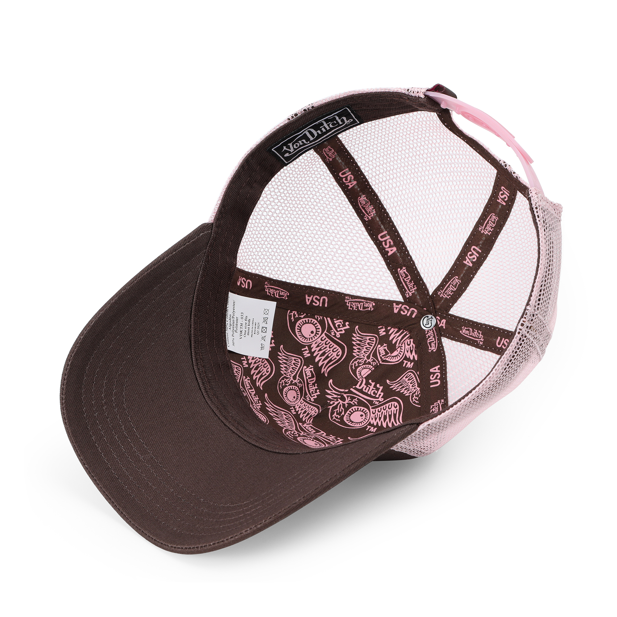 Kids Classic Trucker Hat - Brown & Pink - Image 5