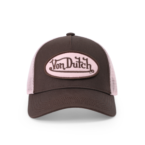Kids Classic Trucker Hat - Brown & Pink
