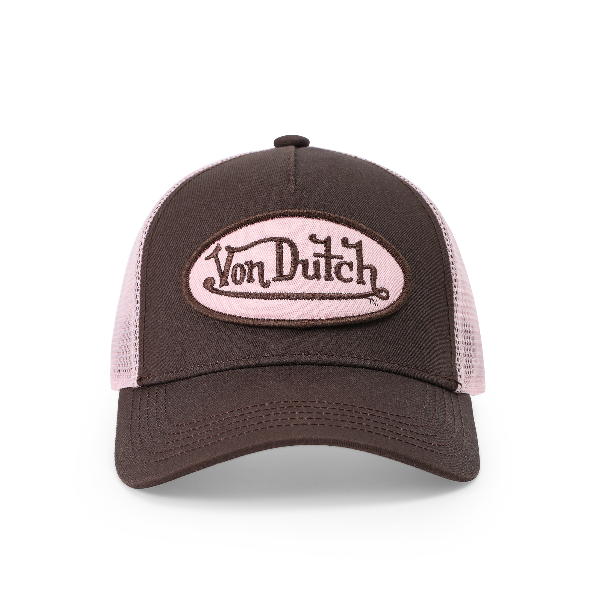 Kids Classic Trucker Hat - Brown & Pink