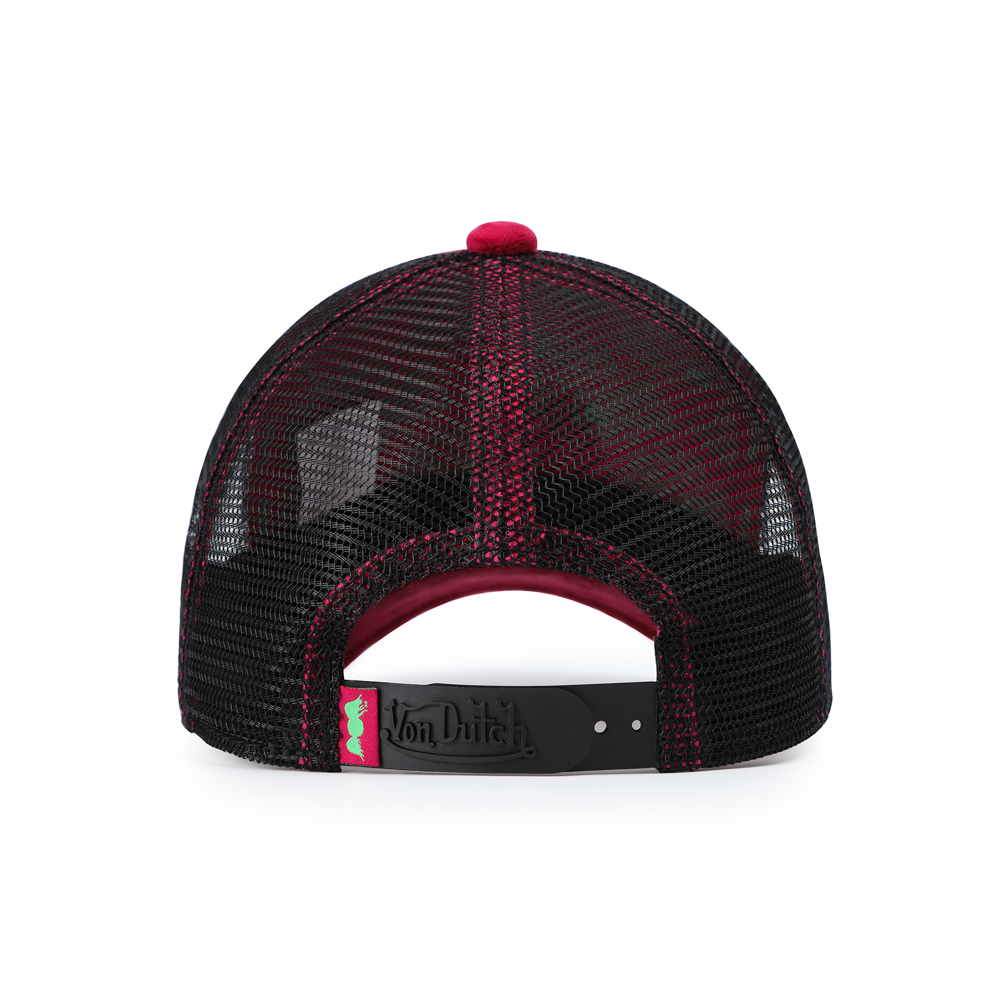 Kids Velvet Trucker Hat - Wine/Lime - Image 8