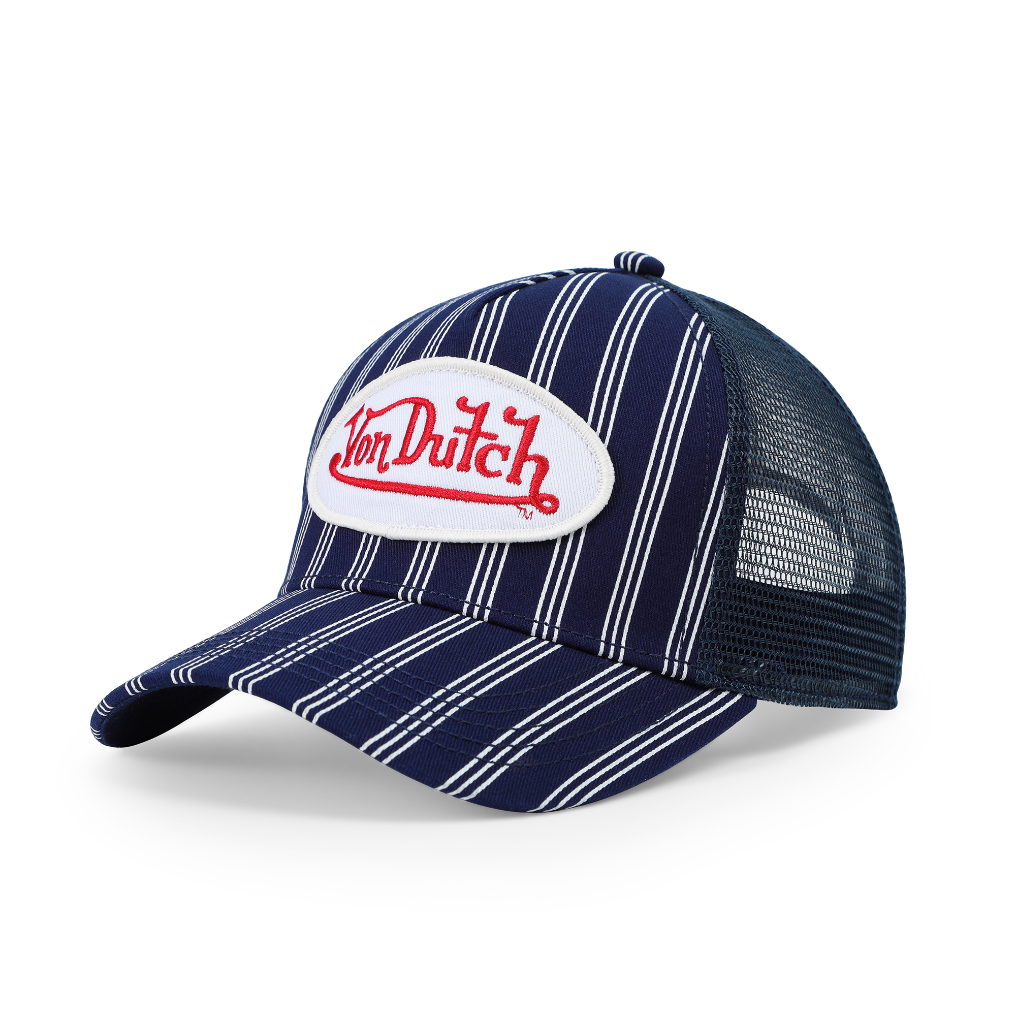 Kids Classic Trucker Hat - Navy White Stripe - Image 4