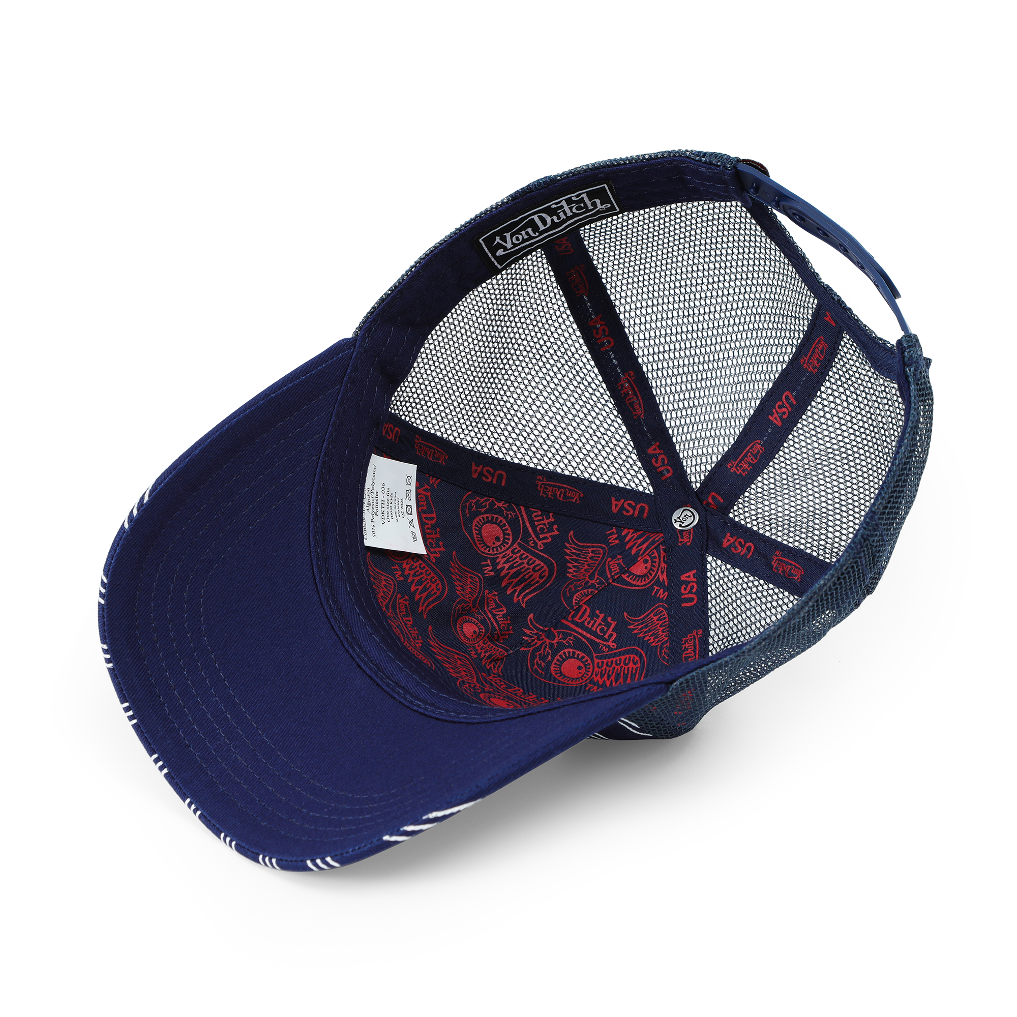 Kids Classic Trucker Hat - Navy White Stripe - Image 5