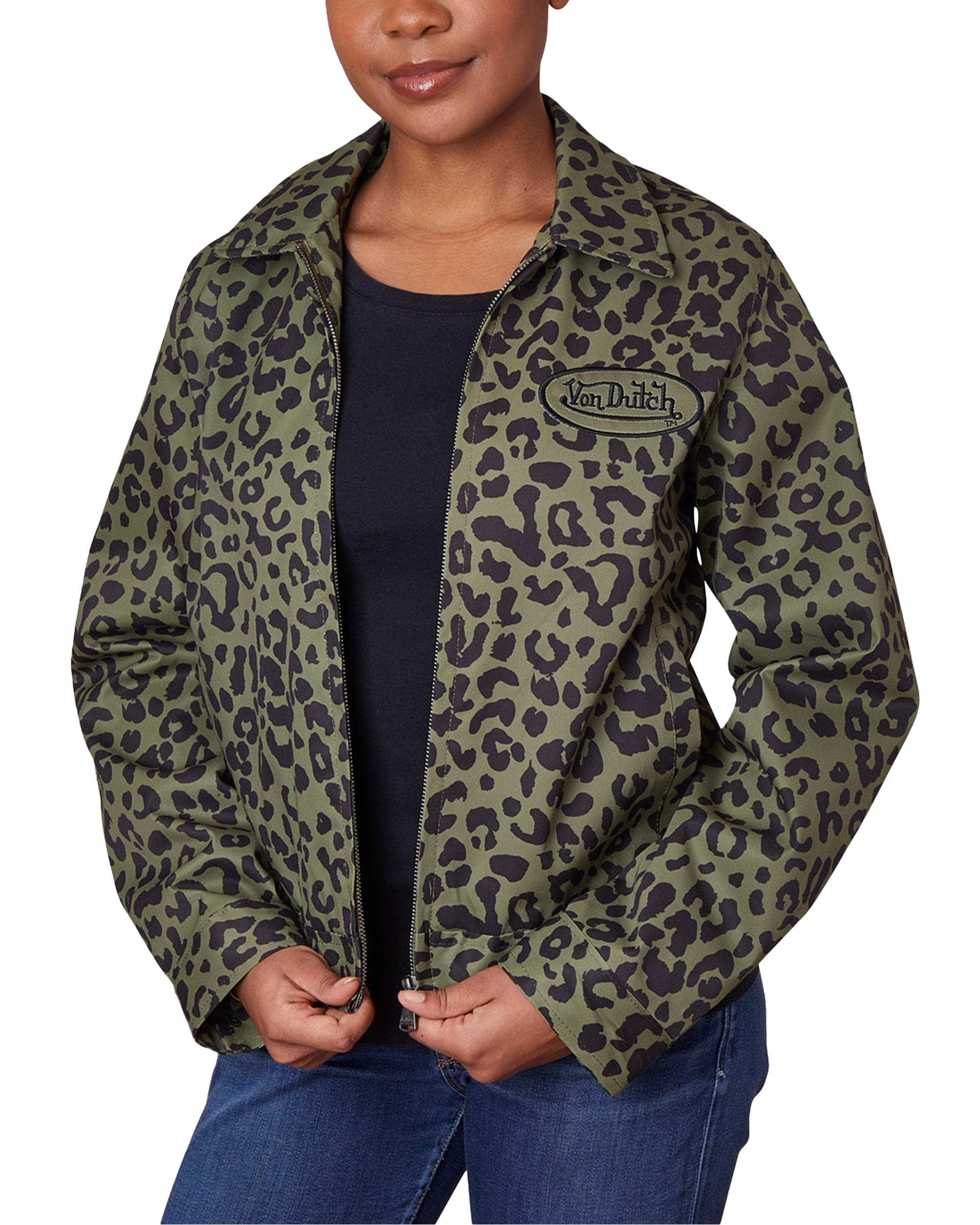 Mechanical Stretch Twill Jacket ?C Green Cheetah