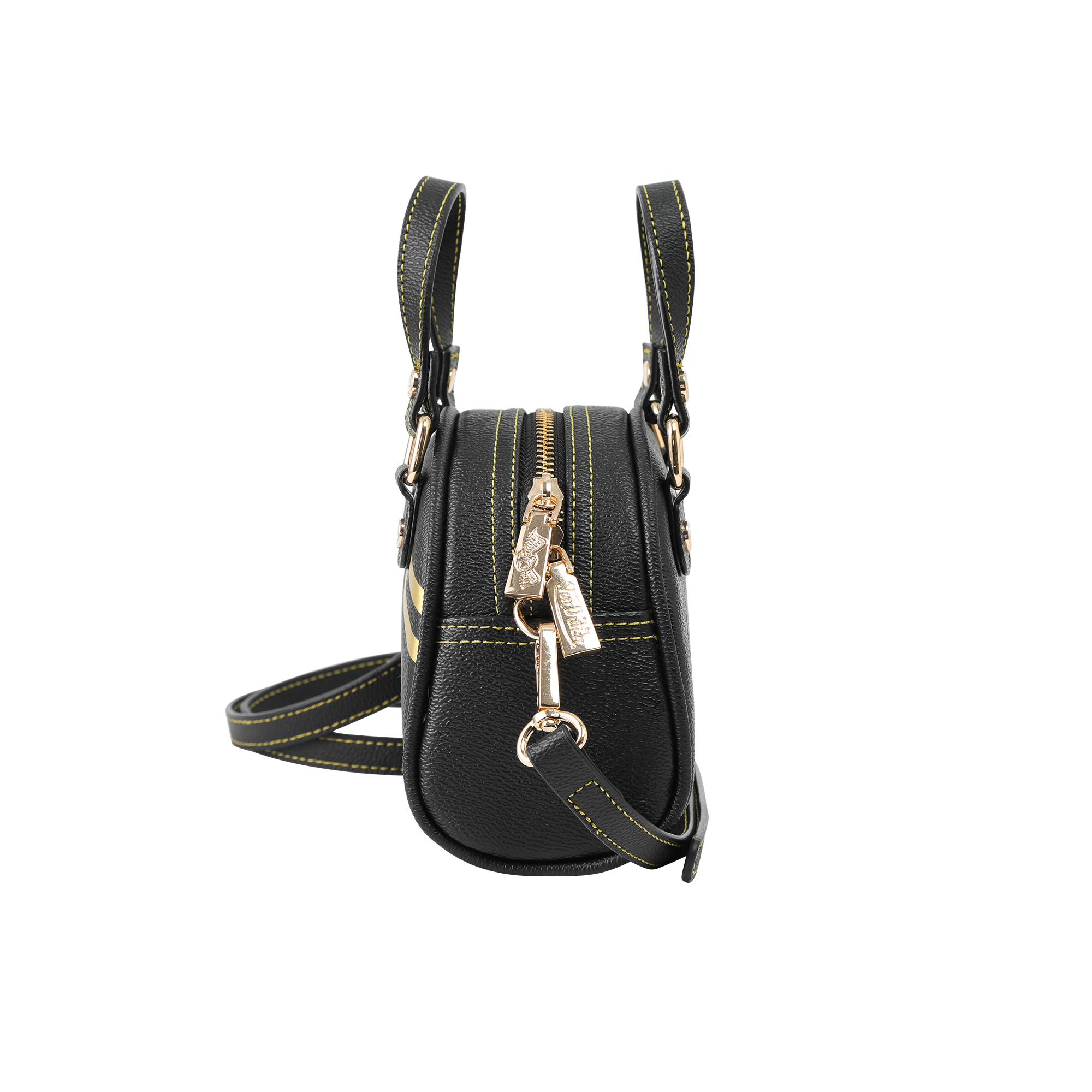 Mini Bowling Bag - Racing Stripe Black & Gold - Image 6