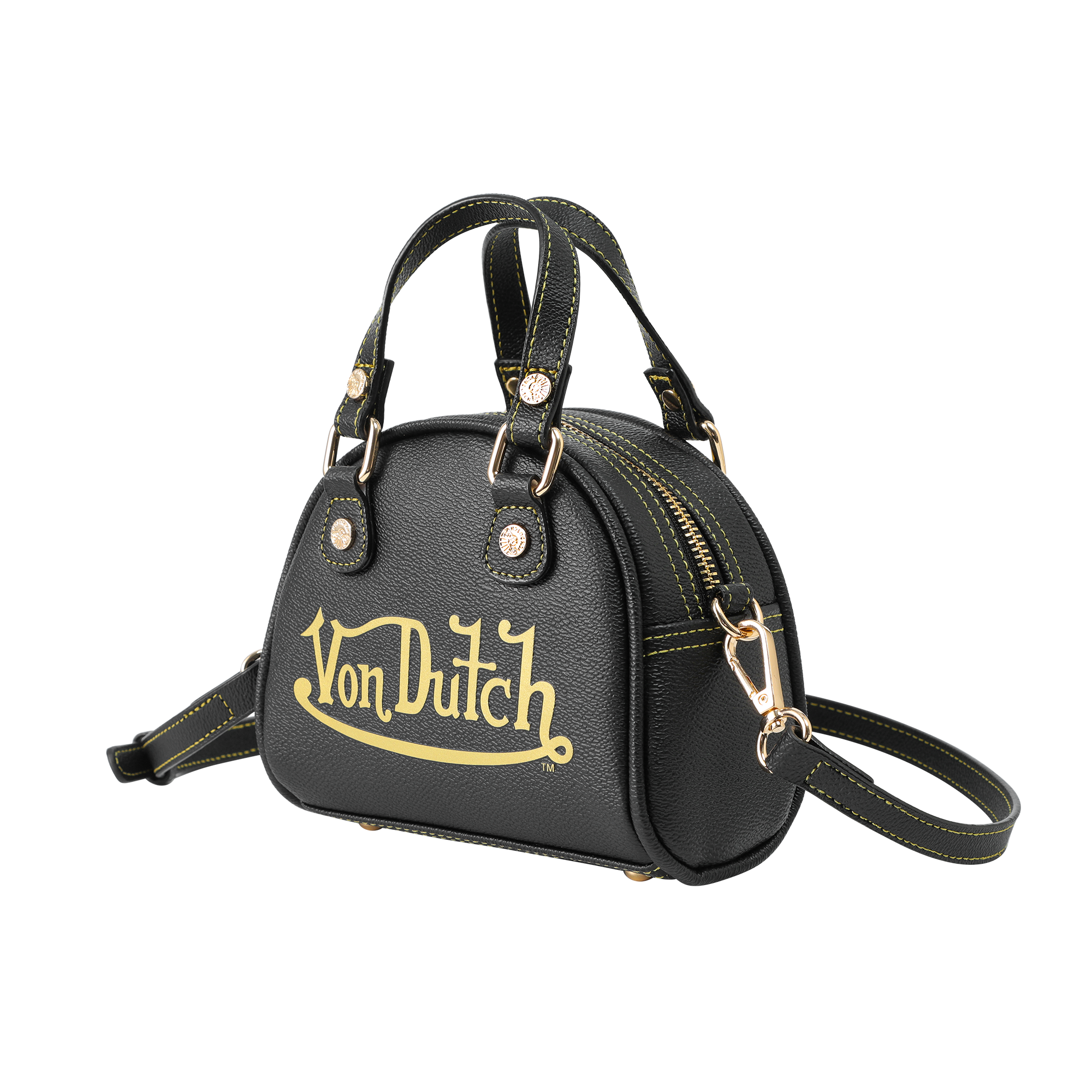 Mini Bowling Bag - Racing Stripe Black & Gold - Image 3