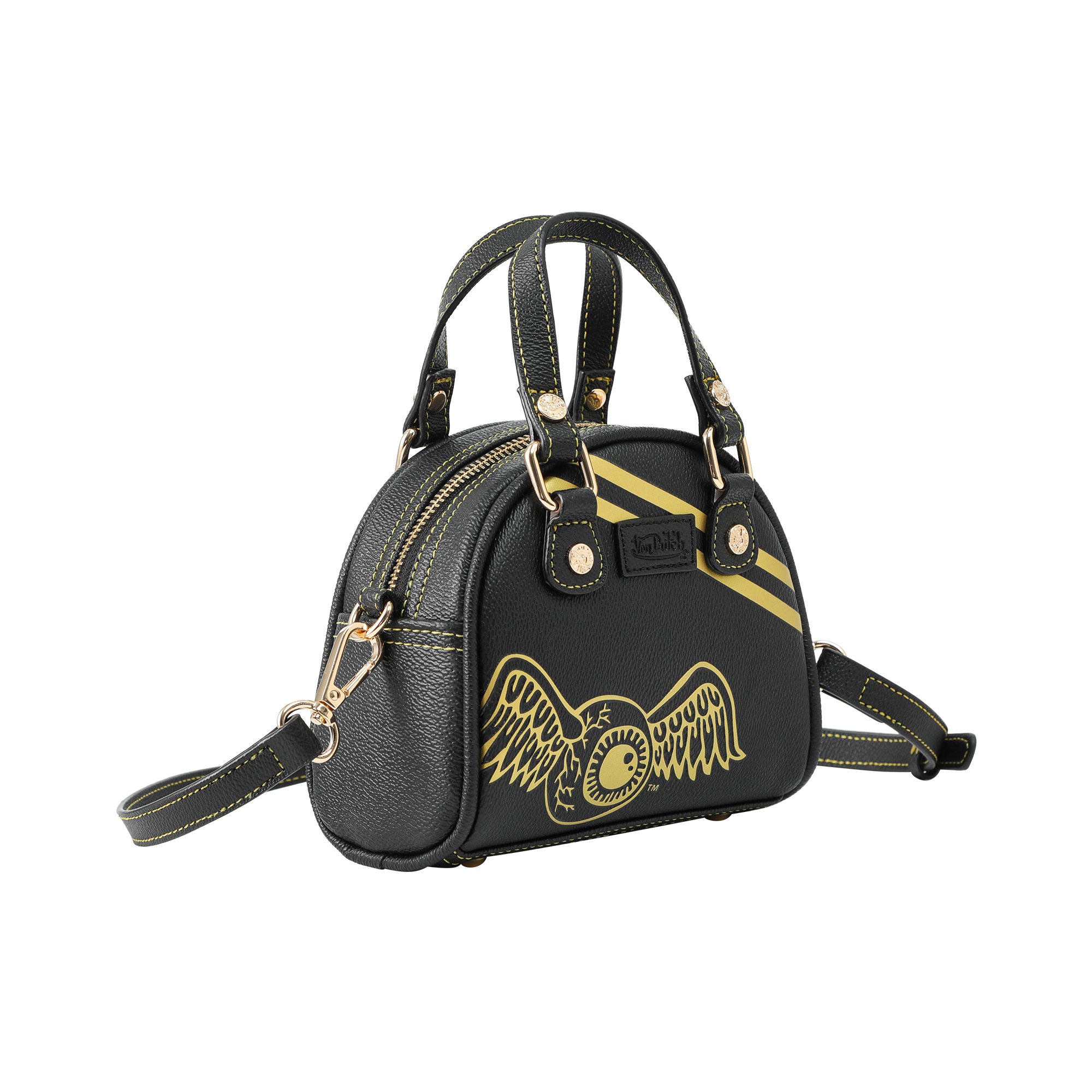 Mini Bowling Bag - Racing Stripe Black & Gold - Image 7