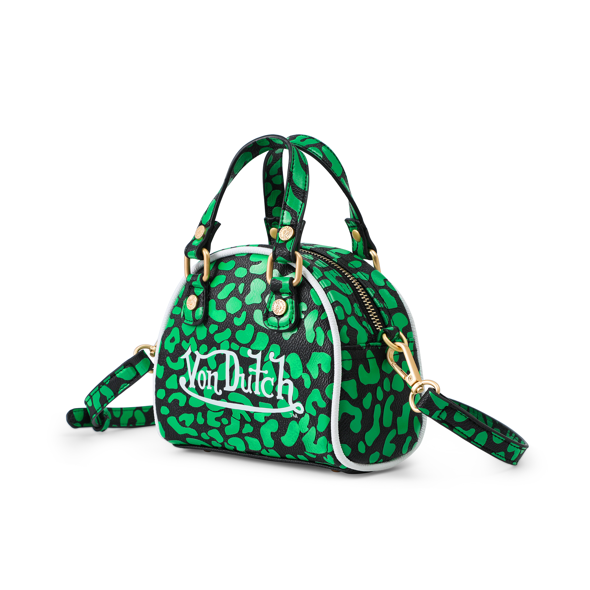 Mini Bowling Bag - Lime Green Cheetah - Image 3