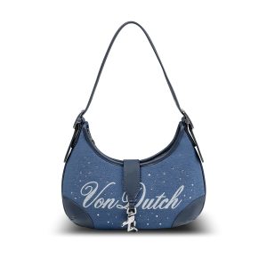 BELLA SHOULDER BAG -DENIM RHINESTONE