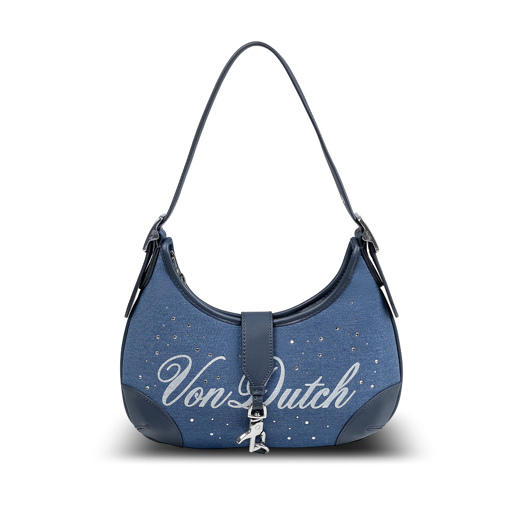 BELLA SHOULDER BAG -DENIM RHINESTONE