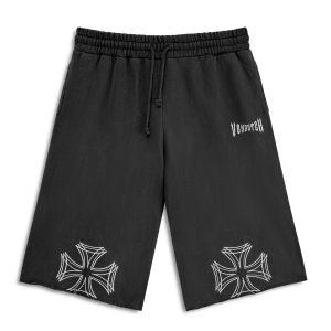 BLACK AND WHITE ?C LA OVER-SIZED 3/4 SHORTS